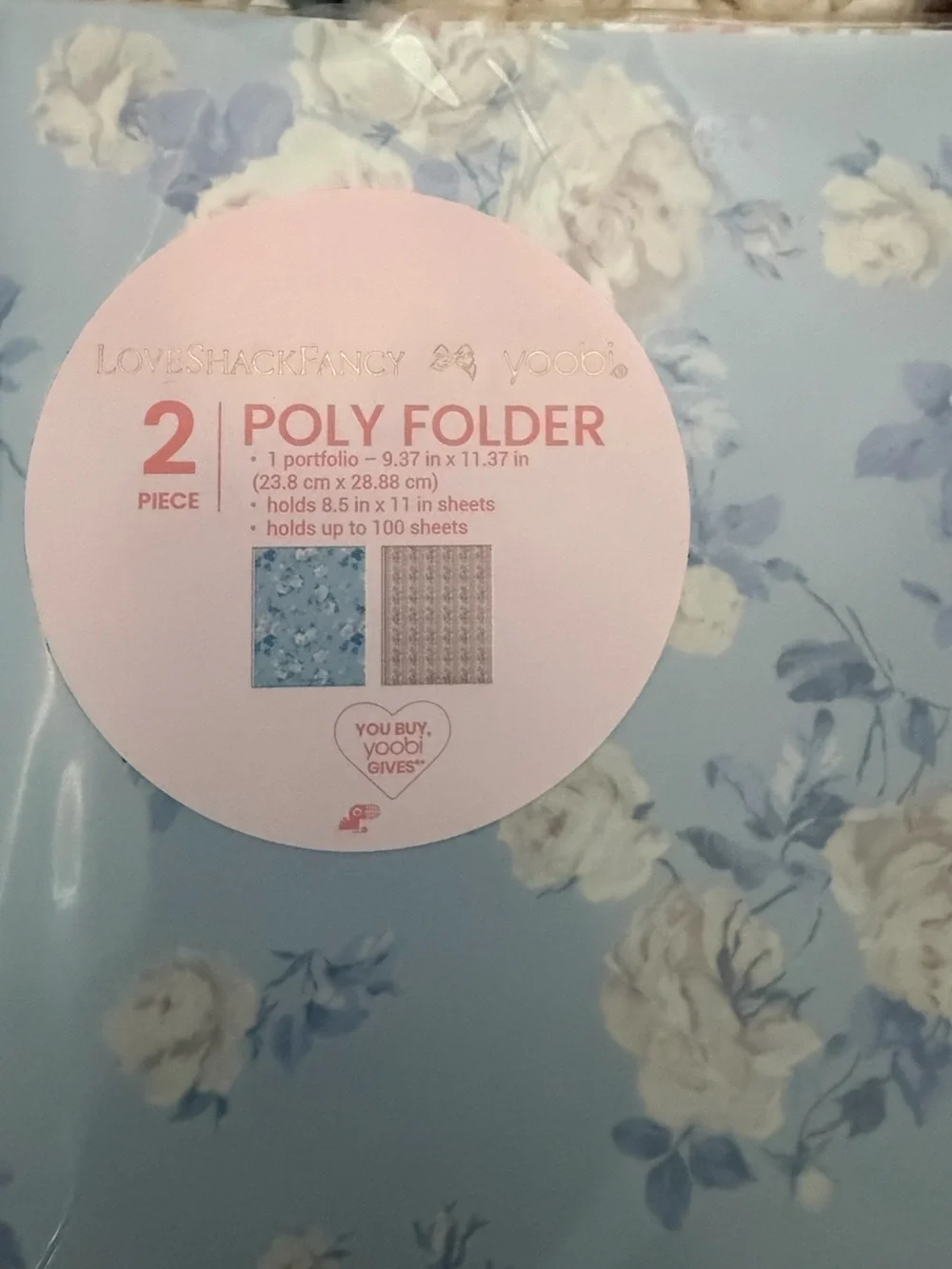 2piece Poly Folder LoveShackFanc Yoobi Pink & blue